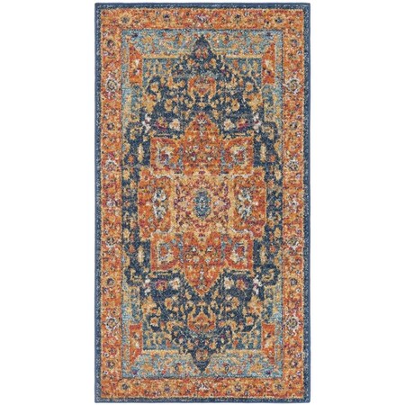 Safavieh Evoke Accent Area Rug, Blue and Orange - 2 ft.-2 in. x 4 ft. EVK275C-24